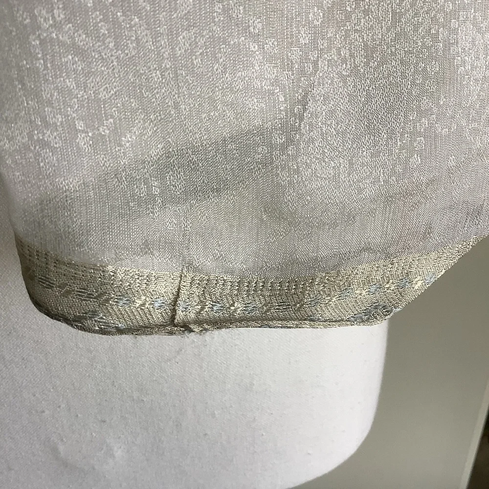 Sheer Silk Striped Rectangular Scarf